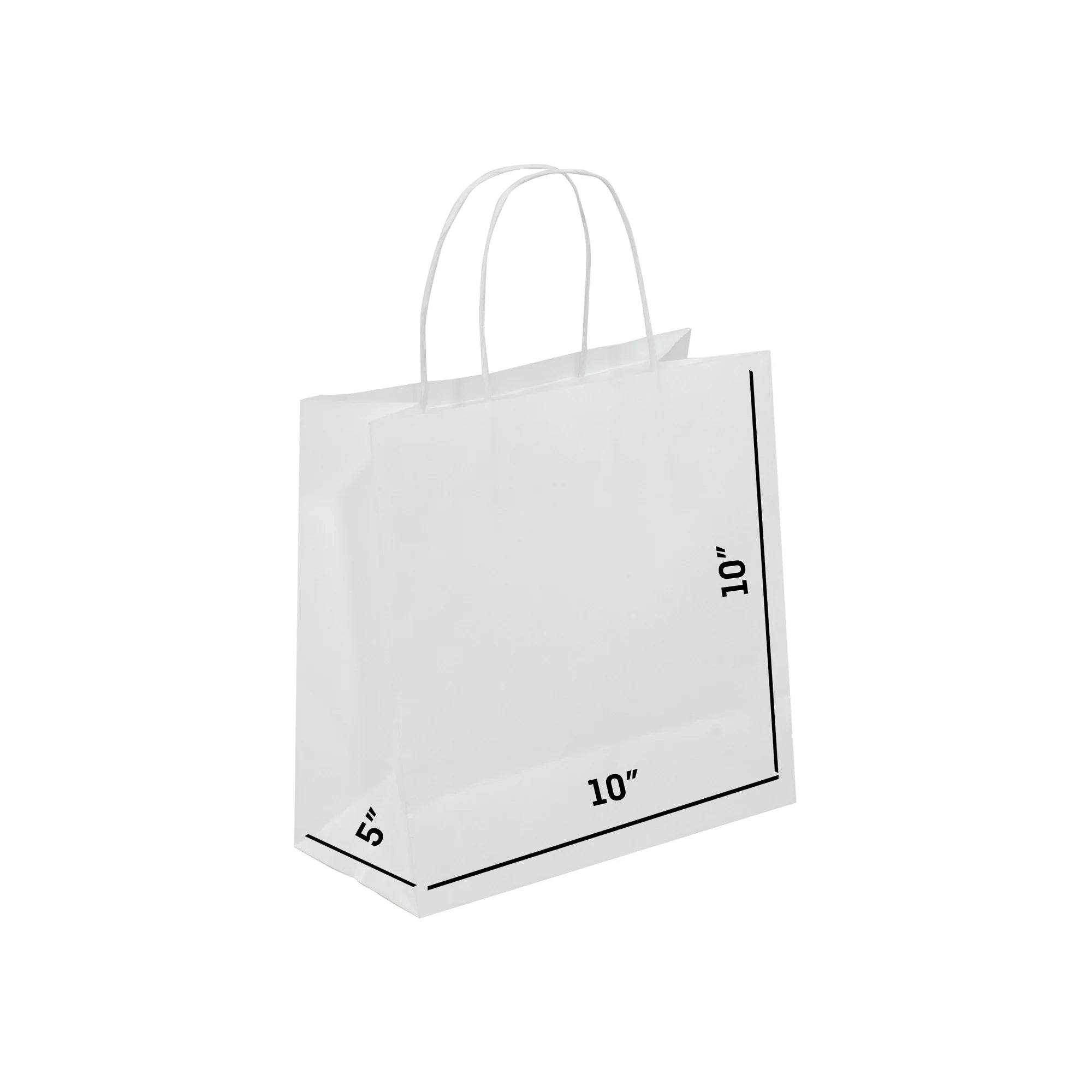 White Twisted Handle White Paper Bags - ESRA