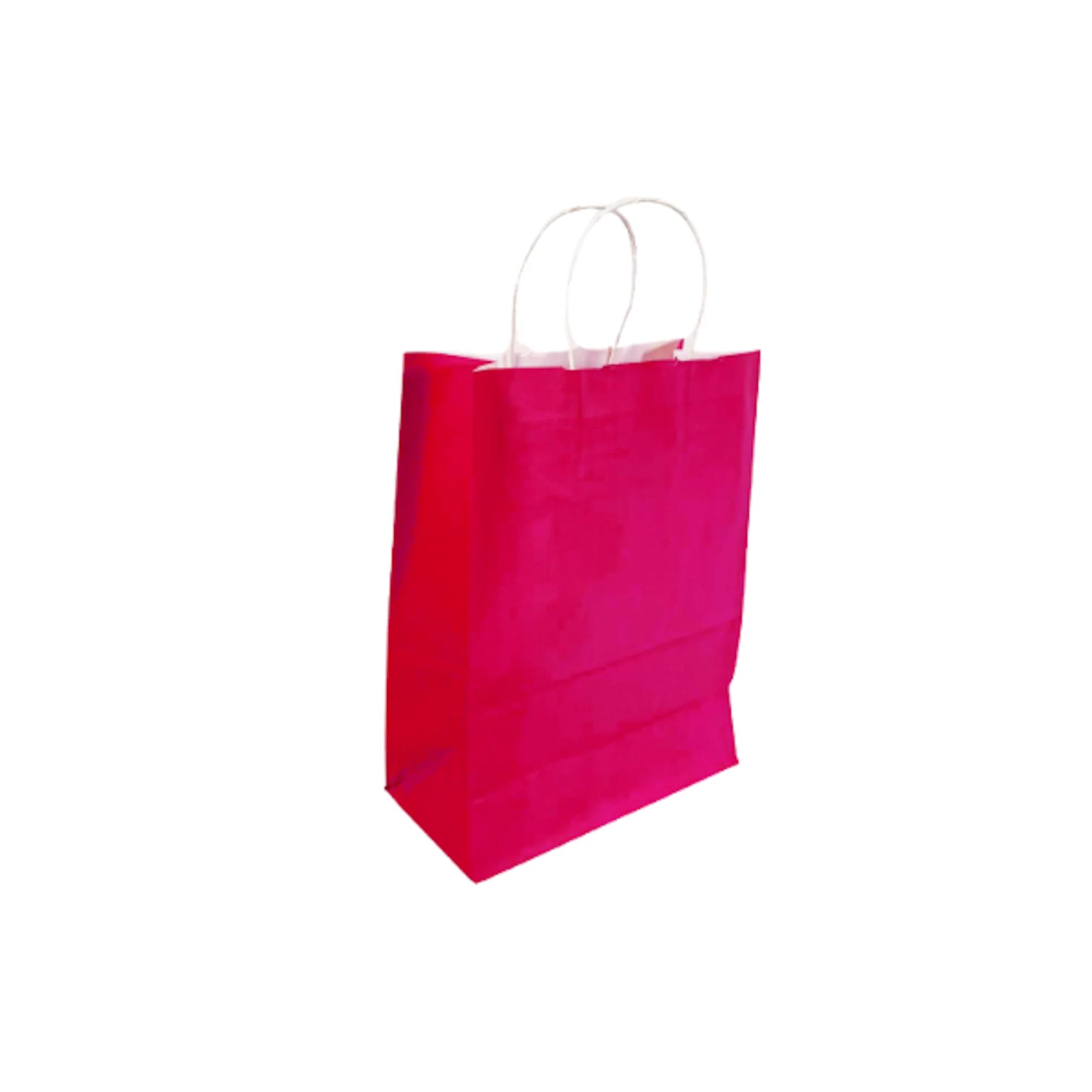 Dark Pink (Fuchsia) Colored Paper Bags with Twisted Handles