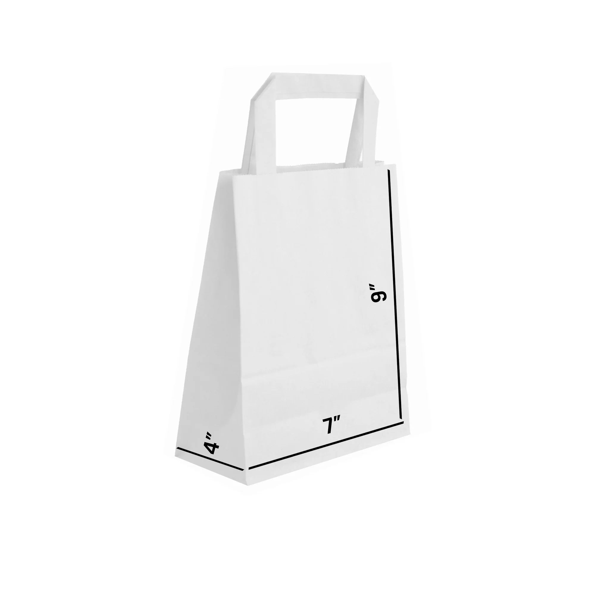 White Paper Bags with Flat Handles - GEO
