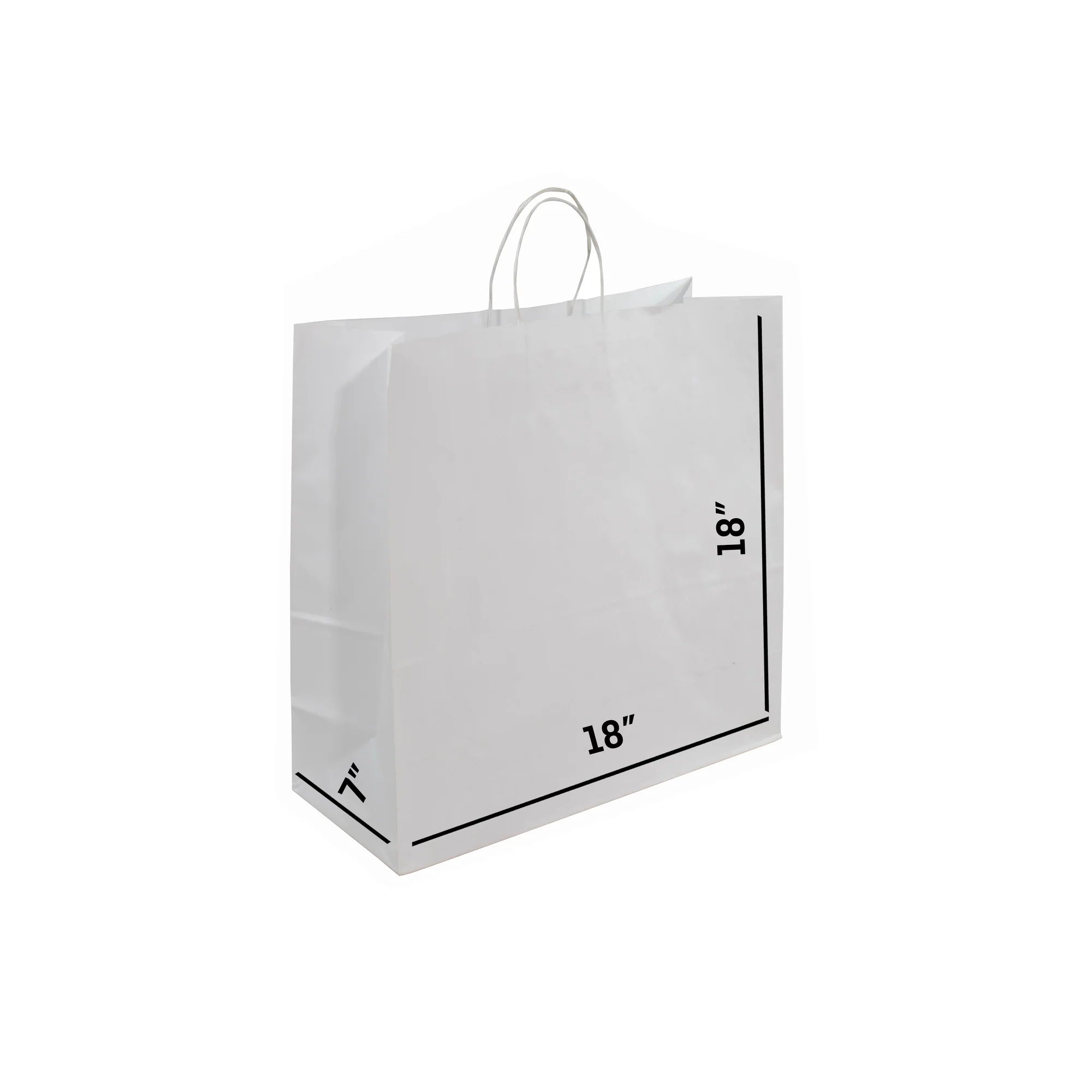 White Large Paper Bag with Twisted Handles - LANA