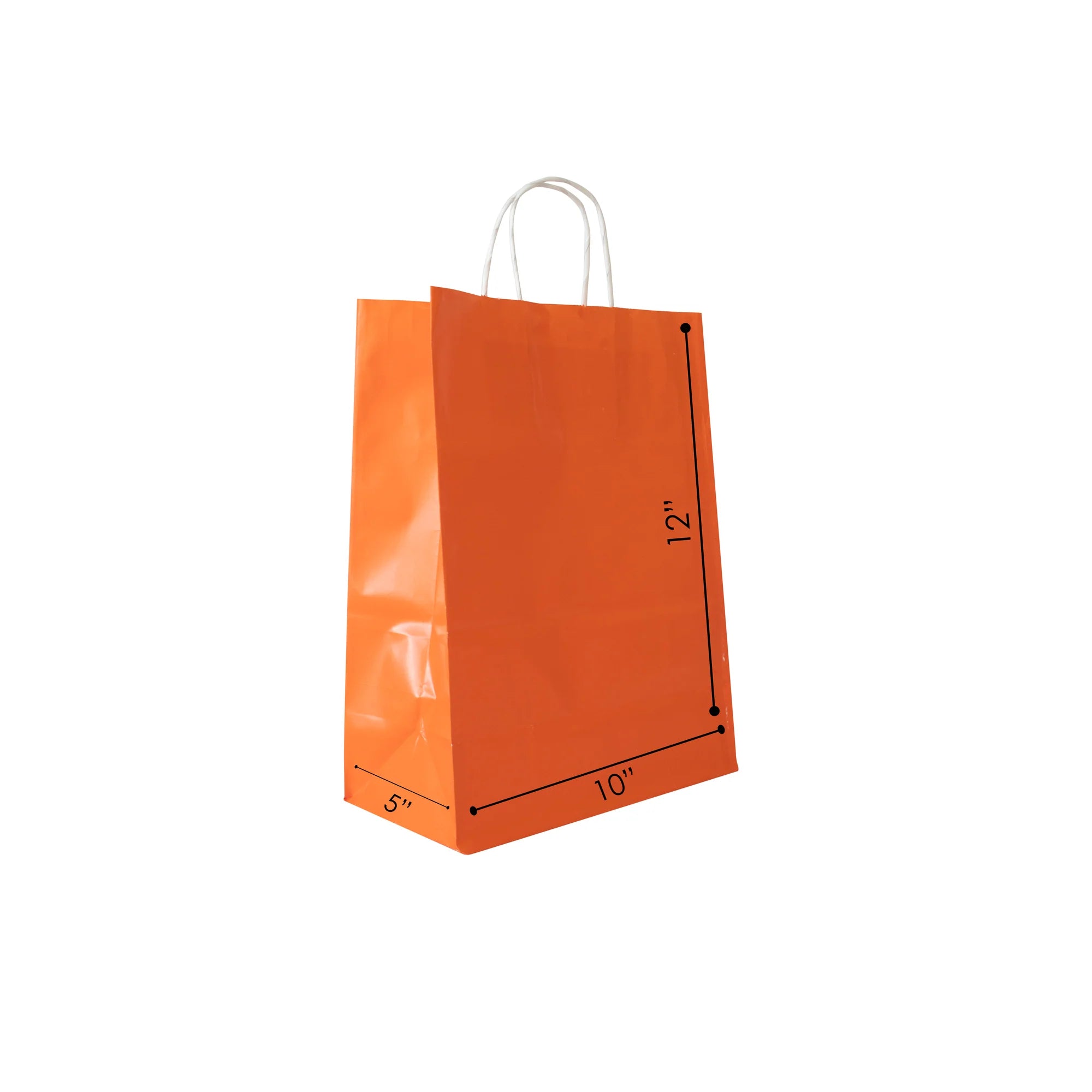 Orange Colored Paper Bags with Twisted Handles