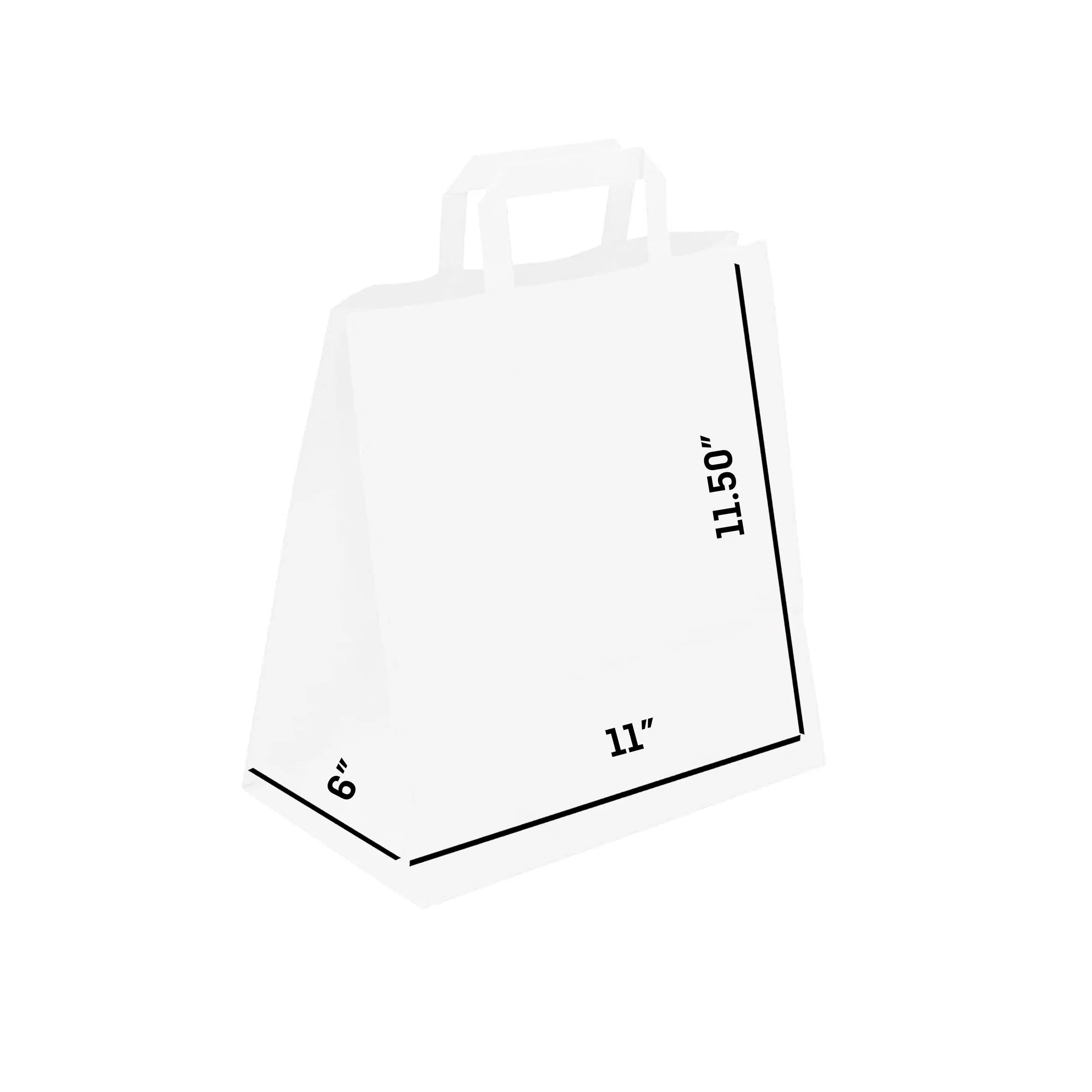 White Paper Bags with Flat Handles - RAY