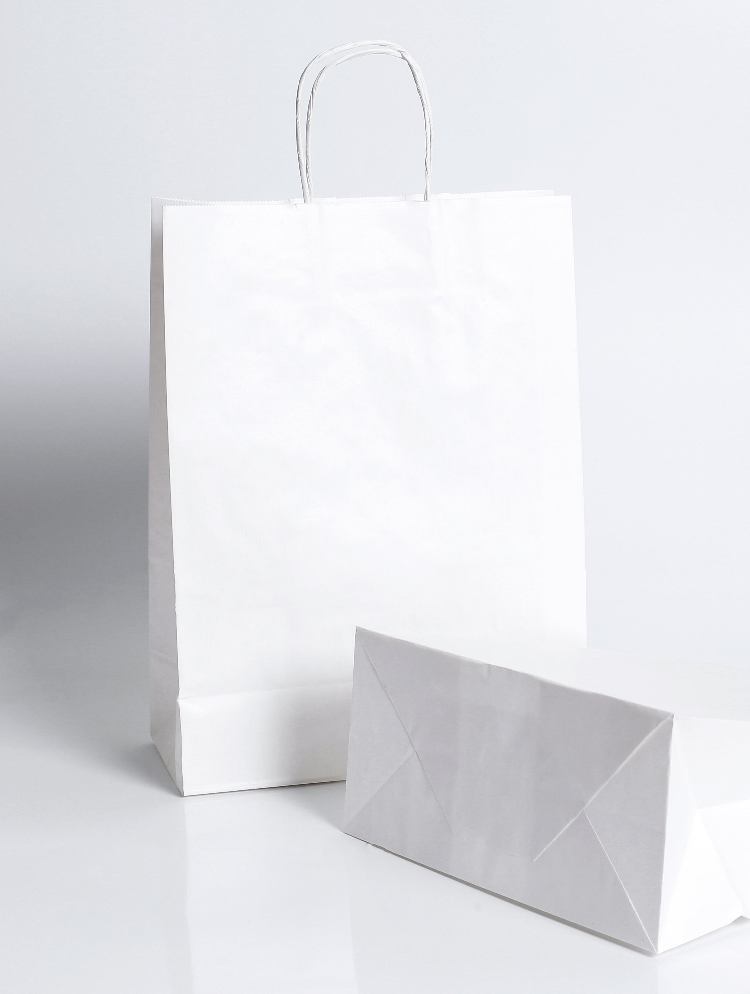 Twisted Handle White Bags