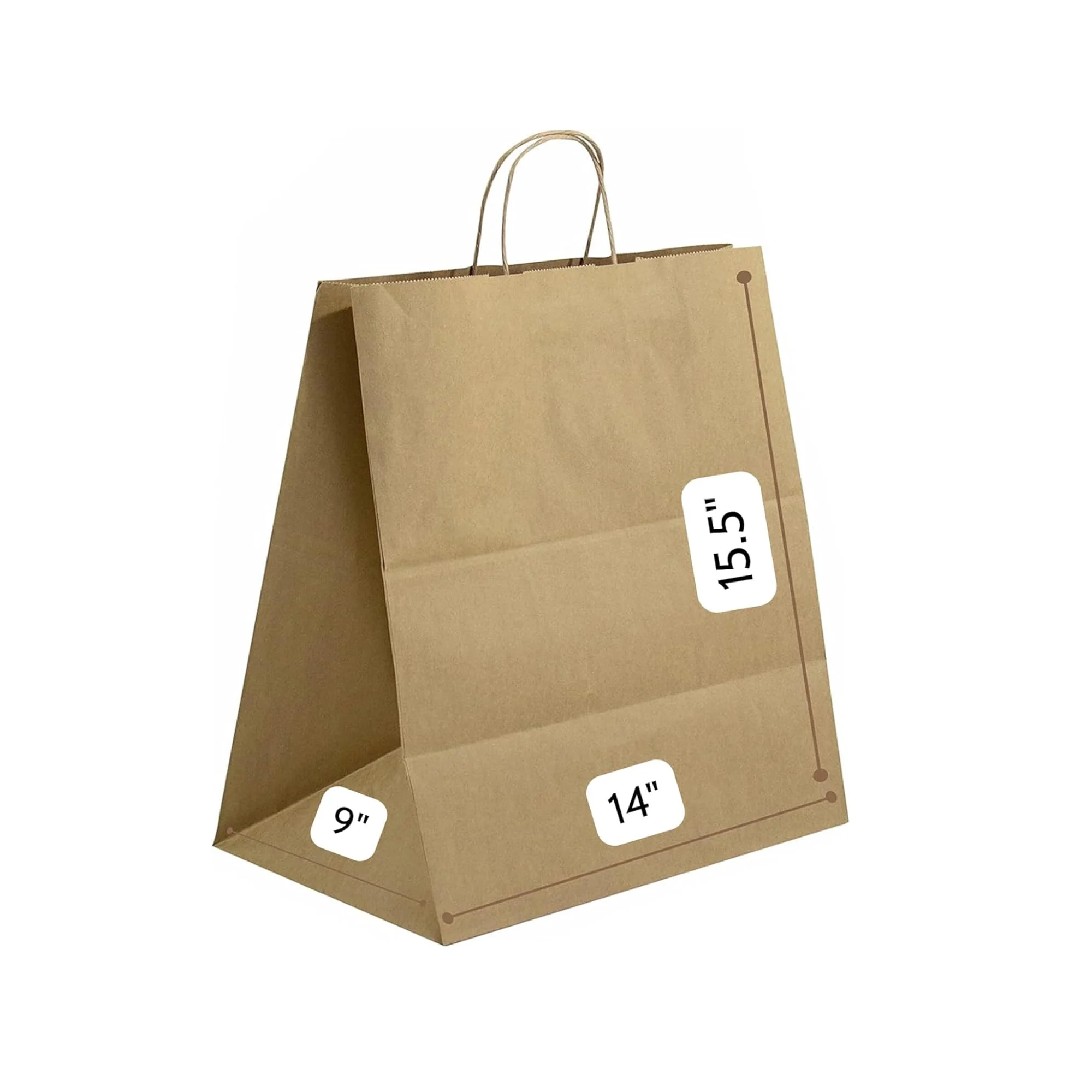 Brown Paper Bags with Twisted Handles - EDEN