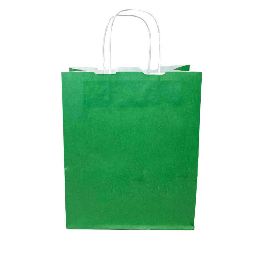 Green Colored Paper Bags with Twisted Handles