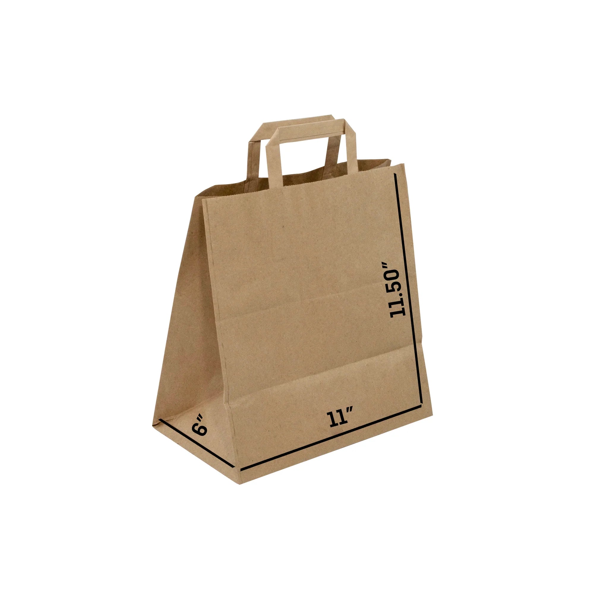Brown Economic Paper Bags with Flat Handles - LEO